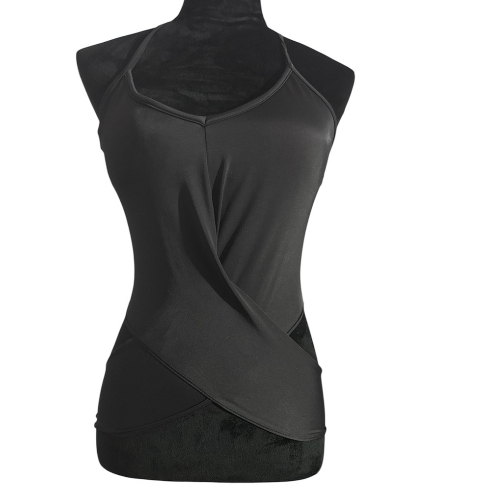 Black Halter Neck Wrap Around Top - Size L
